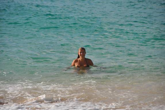 Mar típico do Caribe na Baie Rouge, região de Marigot - St Martin